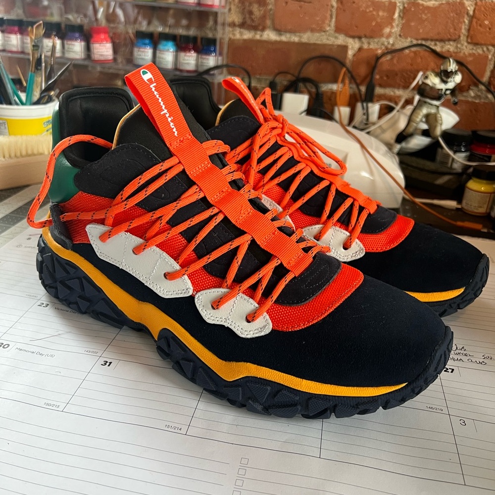 These champion all terrain shoes were brought brand new abs never worn. No box
